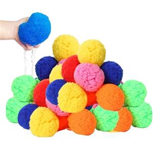 Generico 30PCS Palla Di Spugna D'acqua, Palline per Piscina Bambini, Palla Gommapiuma Che Si Gonfiano in Acqua, Riutilizzabile per Bambini E Adulti, Piscina, Trampolino, Irrigatori, Parcos Acquatico, Spiaggia