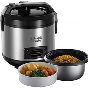 Russell Hobbs Cuociriso e Vaporiera 2 in 1, Multicottura, 6 tazze, 1.2 L, 500 W, Cesta per Carne e Verdure, Lavastoviglie ok, 27080-56 [Esclusiva Amazon]