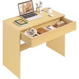 eSituro Scrivania Computer con Cassetto 100x50cm, Scrivania per Ufficio e Studio, Tavolo per Camera da Letto Moderna Minimalista, Tavolo da scrittura per Bambini, Rovere