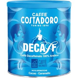 CAFFE' COSTADORO Costadoro Decaffeinato Macinato per Moka, 100% Arabica, 1 Latta Richiudibile da 250gr, Pregiata Miscela Aromatica e Bilanciata, Qualità Superiore Made in Italy