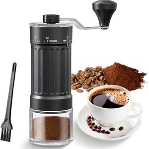 JIMYIU Macinacaffè manuale, macinacaffè manuale portatile con capacità di 30 g, 40 impostazioni regolabili, macina conica con manico ergonomico per espresso, Pour Over e altro ancora