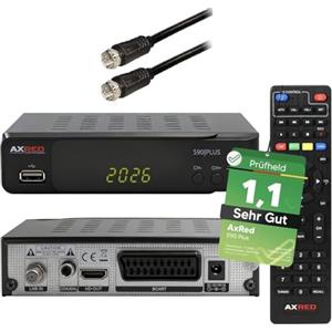 AXRED Premium technologies [ Test MOLTO BUONO, Note 1.1 *] AXRED S90 Plus HD ricevitore satellitare + cavo satellitare, con funzione di registrazione, compatibile HD, ricevitore satellitare digitale per parabola satellitare