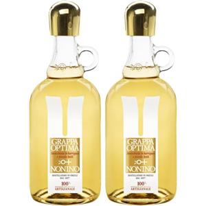 Nonino Distillerie Nonino, Grappa Optima Invecchiata da 12 a 18 Mesi in Barriques - Bottiglia in Vetro da 700 Ml (Confezione da 2)