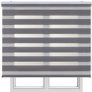 Estores Basic Tende a Rullo Giorno e Notte Eleganti con Tessuto a Doppia Caduta per Porte e Finestre, Tenda Giorno e Notte a Facile Installazione con Filtraggio di Luce Regolabile, STORESBASIC Grigio 80x180