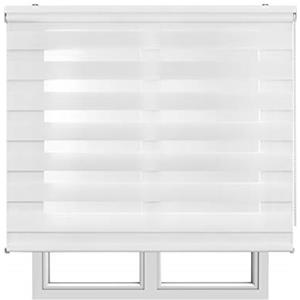 Estores Basic Tende a Rullo Giorno e Notte Eleganti con Tessuto a Doppia Caduta per Porte e Finestre, Tenda Giorno e Notte a Facile Installazione con Filtraggio di Luce Regolabile, STORESBASIC Bianco 140x180