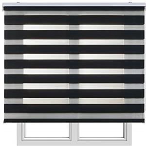 Estores Basic Tende a Rullo Giorno e Notte Eleganti con Tessuto a Doppia Caduta per Porte e Finestre, Tenda Giorno e Notte a Facile Installazione con Filtraggio di Luce Regolabile, STORESBASIC Grigio Scuro 140x180