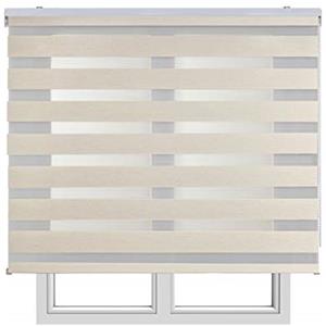 Estores Basic Tende a Rullo Giorno e Notte Eleganti con Tessuto a Doppia Caduta per Porte e Finestre, Tenda Giorno e Notte a Facile Installazione con Filtraggio di Luce Regolabile, STORESBASIC Lino 120x180