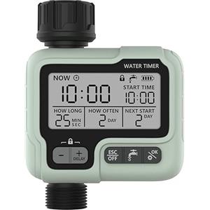 Kazeila Irrigatore Giardino Timer Bluetooth, Temporizzatore per Irrigazione Wireless con Controllo APP Programmatore Modalità Intelligente con Ritardo Della Pioggia Flessibile per Orto Prato Piscina
