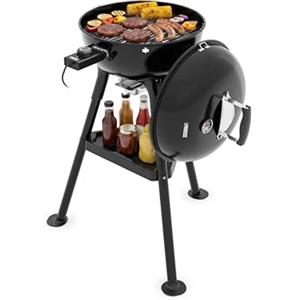 Princess Barbecue Kettle Ibrido, Elettrico e a Carbone, 2000 W, Termostato Regolabile, Termometro Integrato e Griglia Smaltata, 01.112270.01.001