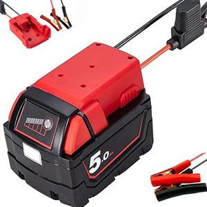 Prosishing Adattatore Power Bank per Avviatore di Emergenza Auto per Batteria Milwaukee M18 da 18 V, Avviatore di Emergenza Portatile per Batteria Auto con Cavo 11 AWG (Batteria non Inclusa) (Milwaukee)