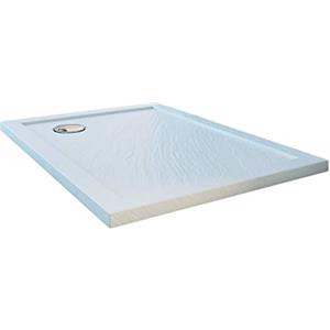 Idralite Piatto Doccia Slim 75x90x4 cm Rettangolare Acrilico Bordato Bianco Effetto Pietra mod. Flower