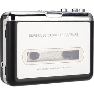 LCCEERD Lettore Musicassette Portatile, USB Stereo Lettore di Audiocassette Converte Cassette in MP3 e CD, Collega e Usa Lettore Cassette Audio per Win 7 8 10 2000 XP Vista