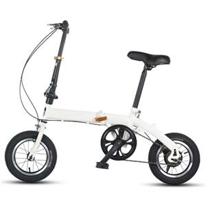QKBMFK Bicicletta Pieghevole 12 Pollici per Adulti Urbana, Bianca