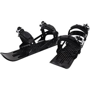 Generic Mini Pattini da Sci, Skiboard Regolabili da Attaccare Agli Scarponi Invernali con Base in Acciaio Inossidabile per Piste da Discesa, Facile Controllo (Nera)