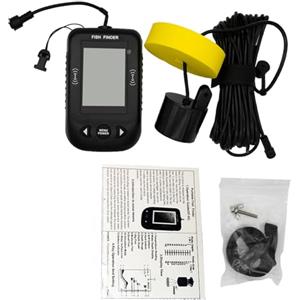 Taruor Trasduttore Rilevatore di Pesci Portatile per Ecoscandaglio con Display LCD, Cercatore di profondità per Pesca Notturna Portatile Kayak da Barca, Massimo 100 M,