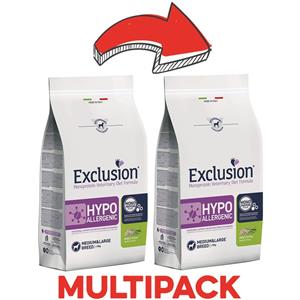 Exclusion Diet KIT 2x Exclusion Diet Hypoallergenic Insetti e Piselli Adult Medium & Large Breed per Cani - 12 Kg, 2 pezzi - PREZZO A CONFEZIONE