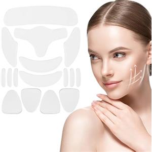 DVONE 16 Pezzi Cerotti Leviganti per Il Viso, Patch Antirughe Riutilizzabile per il Viso, Design Morbido e Delicato Sulla Pelle e Lavabile, per Fronte, Occhi, Guance, Bocca e Petto