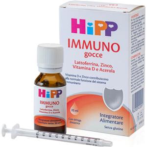 HIPP ITALIA Srl HiPP Immuno Gocce 20 ml con lattoferrina, zinco, vitamina D e acerola per il sistema immunitario