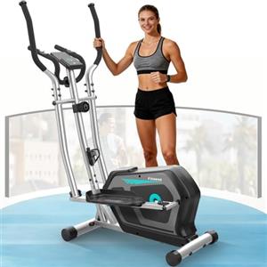 Cowmew Ellittiche Da Casa con App, 3-in-1 Ellittica Ultra Silenziosa con 16 Livelli di Resistenza,volano da 6 kg, Monitor LCD, Pedale Antiscivolo, Portabottiglie, Cyclette Ellittica Fino a 287 LBS