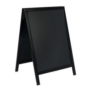 SECURIT Lavagna da Terra Bifacciale in Legno di Pino 55x85 cm - Colore Nero, per Pennarelli a Gesso Liquido