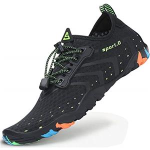 SAGUARO Scarpe da Scoglio Donna Uomo Scarpette da Mare Bagno Spiaggia Surf Yoga Water Shoes per Nuoto Piscina Spiaggia Canottaggio Vela Aqua Fiume Mare, Nero, 45 EU