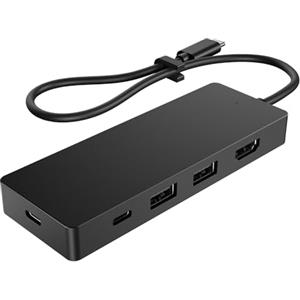 HP Hub Multi porta USB-C G3, Compatibile con PC dotati di Porta USB-C, Power Delivery e DisplayPort e con Sistema Operativi Windows 10 e 11, mac e Chrome, Nero