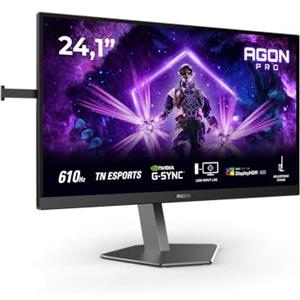 AOC Gaming Monitor AG246FK6 24 pollici 1920x1080, FHD, 610Hz, TN eSports Panel, 0.5ms GtG, USB Hub Height Adjustment, (HDMI2x 2.1) HDR400, G-Sync Compatible, Nero