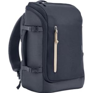 HP Travel, Zaino per Notebook da 15.6", Creato con Materiale Riciclato, Scomparto per Computer e Tablet, Tasche Interne Imbottite, Impermeabile, 25 Litri Espandibili fino a 30, Blu Scuro
