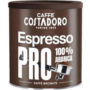 CAFFE' COSTADORO Costadoro Espresso PRO Macinato, 100% Arabica, 1 Latta Richiudibile da 250gr Cad, Aroma di Spezie con Note di Nocciola e Cioccolato, Qualità Superiore Made in Italy