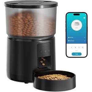 SOOFPET Distributore Automatico Cibo Gatti - 5G/2.4G WiFi Dispenser - Distributore Cibo Gatti Collegare APP - Alimentazione a Distanza - 10 Pasti al Giorno - Doppia Alimentazione - 3L Bianco