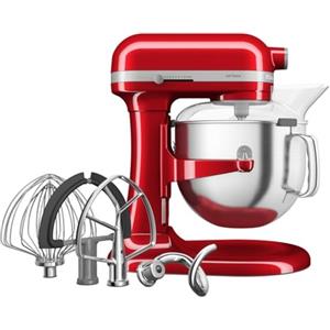 KitchenAid Robot da Cucina - Artisan - Robot da cucina multifunzione con ciotola sollevabile - Con 5 accessori in acciaio inox - 6,6L - Rosso mela