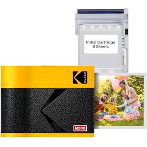 KODAK Mini 3 Era 4PASS Stampante Fotografica Portatile (7.6x7.6cm) (Fotografica Portatile + 8 Fogli inclusi, Giallo)
