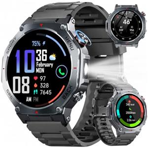Jugeman Smartwatch Uomo, Orologio Smartwatch Uomo con Chiamata Bluetooth,Militari Smart Watch Tracker 160+ Modalità Sportive,
