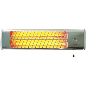 Svan Estufa Eléctrica Bajo Consumo Plata SCEH1500HM. 1500W, 3 Niveles de potencia, Calefacción por Tubo halógeno, Incluye Kit de Montaje en Pared