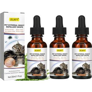 ZLXFT Care for Drop per Cani e Gatti Trattamento Ad Azione,3pcs Contagocce Controllo Pulci e Zecche,Pipetta per Cani Conveniente,Rapida Antipulci Esterno,per Cuccioli e Gattini Pet Trattamento