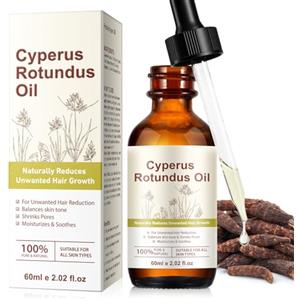 Feeliville Cyperus Rotundus Oil, 60ML Cyperus Rotundus Olio per la depilazione,100% puro e naturale inibitore della crescita dei capelli per viso e corpo, riduzione dei pori e idratazione della pelle (1PC, 60ML)