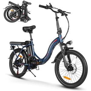 SAMEBIKE Bici elettrica 20 Fat Tire Bici elettrica pieghevole batteria 36V/13Ah, autonomia massima fino a 35-70km, fuoristrada mountain bike city e-bike uomo donna (CY20)