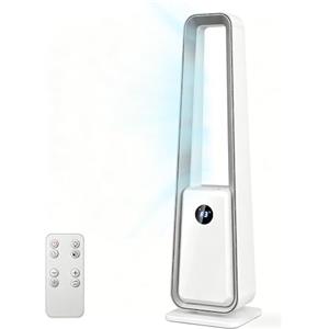 Aiorber Ventilatore a Torre Senza Pale: Ventilatore a Colonna Silenzioso con Telecomando Oscillazione 75° Timer 12H 3 Modalità Purificatore d'Aria per Camera da Letto Soggiorno Ufficio Bambini Animali
