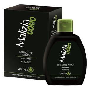 Malizia Detergente Intimo Uomo Vetyver 200 ml - Azione Detergente e Protezione Antiodore