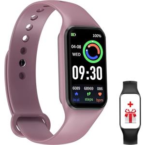 Baolubao Smartwatch Donna, Orologio Fitness Cardiofrequenzimetro Orologio Fitness/SpO2/Sonno/Contapassi, Notifiche Smart Watch Activity Tracker per iOS Android (2 Cinturini)