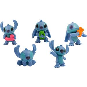 Giochi Preziosi Stitch - Set Deluxe 5 Personaggi con Pose Dinamiche e Accessori, Altezza 6 cm, per Bambini dai 3 Anni