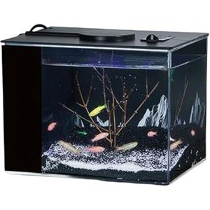 Micpointik Acquario con pompa filtrante da 160 l/h, autopulente, con luce LED, modello da tavolo per la casa, compatto, 20 x 15,5 x 15 cm (S)