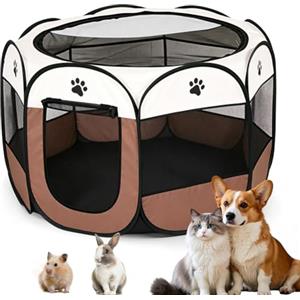 EUBSWA Beccucciolo di caffè, pieghevole, per casa, recinto per cani, gatti, coniglietti e piccoli animali, sia all'interno che all'esterno