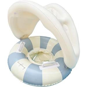 Yurosuis Salvagente Neonato con Parasole - Galleggiante per Piscina Bambini, Salvagente Gonfiabile per Bambini, Anello da Nuoto per Seggiolino di Sicurezza per 1-4 Anni