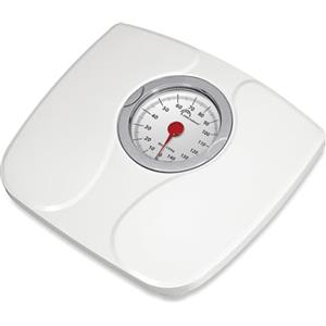 LITTLE BALANCE 8935 Confort 150, Bilancia pesapersone meccanica, Bilancia con schermo XL, Forma compatta, 150 kg, Bianco