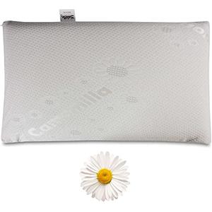 Baldiflex Emporio Cuscino Memory Foam Ergonomico Saponetta, Fodera Camomilla Rilassante, Sfoderabile e Lavabile, Misura 40x70 cm Alto 12.5 cm, Anticervicale