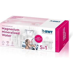 Bwt Magnesium Mineralizer Filtro con Tecnologia Brevettata Confezione 5+1 filtri per Caraffe Filtranti-Prodotto Adatto per Il Mercato Italiano
