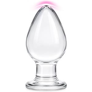 Lsexyier Plug Anale in Vetro di Cristallo 5cm, Giocattolo Intimo Liscio per Principianti, Superficie Liscia e Facile da Pulire, per Espansione Graduale e Massaggio Intimo, per Uomini e Donne