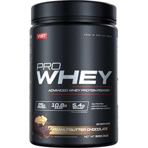 VAST PRO Whey - Polvere proteica premium con 24 g di proteine per la costruzione muscolare, instantiata per una perfetta solubilità, con isolato di siero ricco di BCAA ed EAA, 900 g (burro di peanut