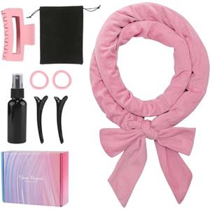 GUIGA Bigodino Senza Calore per Boccoli, Set Di Bigodini Antiscivolo, Fascia Morbida Curler Arricciacapelli, Crea bellissimi ricci senza danneggiare i tuoi capelli, Adatto a Capelli Corti/Medi/Lunghi,Rosa